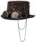 BPURB Filz Steampunk Hut Vintage Halloween Unisex Steampunk Zylinder Hut mit Brille (61cm/24.02 inches, Braun)