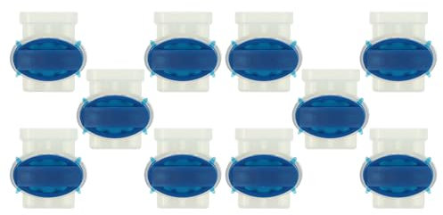vhbw 10x Cable Connector for Boundary Wire for various Robot Lawn Mower - Cable Clamps, Waterproof, Blue Transparent
