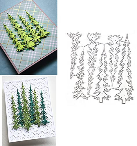 6pcs/Set Christmas Tree Metal Die Cuts, Pine Tree Plant Frame Stencils DIY Crafts Cards Cutting Dies Cuts for DIY Embossing Card Making Photo Decorative Paper Dies Scrapbooking