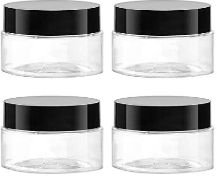 4PCS Travel Cosmetic Containers Jagowa 30g Round Clear Plastic Container Wide-mouth with Lids for Travel Storage Makeup Face Creams