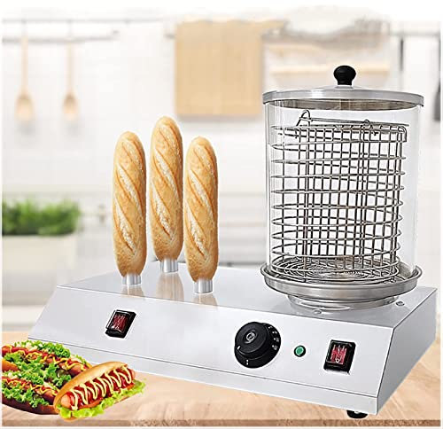 KIPEKE Sausage Grill Cooker Machine, Hot Dog Heater, Hotdog Steamer Cooker with Heating Aluminum Rod, Bun Warmer Machine, Hot Dog Roller Machine for Breakfast Sausages, Egg Rolls, Party