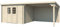 Abri de Jardin Toit Plat avec auvent en Bois 2,98 x 5,96 m
