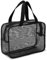 Mozeat Lens Borsa da doccia in rete nera, portatile, organizer per articoli da toeletta, per palestra, viaggi, campeggio, università, dormitorio, bagno
