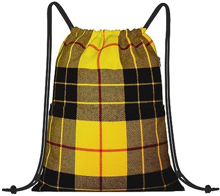 Pflanze Blumen Blumen Kordelzug Freizeit Sport Rucksack Gurt Tasche Sport Fitness Rucksack, Gelb Grau Schwarz Plaid, Einheitsgröße