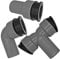 HT-Fittings für Abwasserrohrsystem > Siphonanschluß mit Gummimanschette Siphon-Doppel-Anschluss-Winkel Siphon/Rohr Ø 28-34mm auf DN50 Abfluß