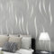 ChicSoleil Tapete Vliestapete 3D mit Wasserpflanzen-Muster,3D-Wellen Geprägte Tapetenrolle,Moderne Minimalistisch Wallpaper mit 3D-Wellen 0,53 m x 9,5 m = 5m², Silberfarben und Grau