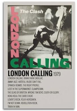 nzzmy London Calling Poster, Vintage-Kunst, Raumdekoration, ästhetische Schlafzimmerdekoration, Leinwandposter für Schlafzimmer, 30 x 45 cm, ungerahmter Stil