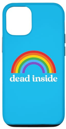 Hülle für iPhone 15 Funny Dark Humour Vintage Rainbow Dead Inside