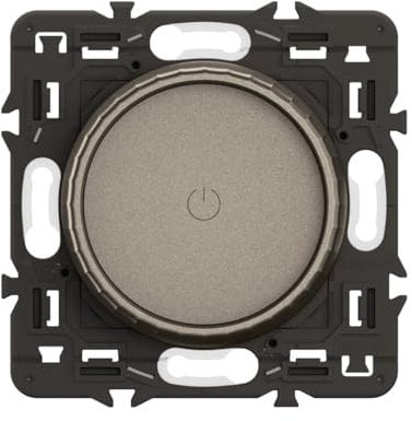 LEGRAND - Interrupteur Variateur rotatif - toutes lampes dimmables jusqu'à 200W - Commande d'Eclairage Complète - Prêt à Installer - Titanium