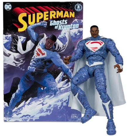 McFarlane 64385947 DC Multiverse Superman Earth 2 Figur Gold Edition mit Comic Exklusiv aus der Superman Ghosts of Krypton Kollektion, beweglich 22 Punkte, 18 cm, Sammler, Bizak