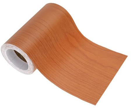PATIKIL Pellicola Adesiva Legno 12cm x 10m, Nastro Autoadesivo Realistico con Texture Realistica per Porte da Pavimento, Tavoli, Armadi, Scrivanie, Ciliegio Rosso