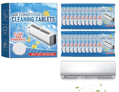 Air Conditioning Cleaning Tablet Kit | AC Cleaner Effervescent Tablets | Air Conditioner Cleaner, Scum/Odor Control, Filter Cleaning Tablets, AC Cleaning Supplies
