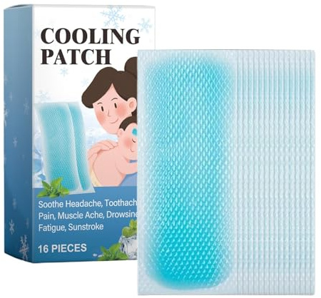Kühlpflaster für Kinder, 16 Blatt, kühlende Linderung, Fieberreduzierer, Kinder-Kühlpads Kopfschmerzen, kühlende Stirnstreifen, Fieber, körperliche Kühlung, Gel-Patches, mild, schnell Fieber