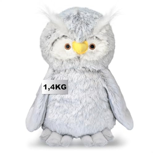 COM-FOUR® butée de porte - arrêt de porte lourd au design mignon de hibou - butée de fenêtre idéale pour les courants d'air - accessoire fonctionnel pour la maison - 1,4 kg (hibou grand-duc)