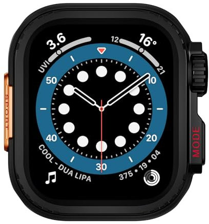 VeveXiao Robuste Designer-Metallhülle, kompatibel mit Apple Watch Serie 9, 8, 7, 45 mm, Schutzumstellung auf Ultra 2/1, Metallgehäuse, Stoßschutz, Schutzhülle für iWatch Serie 9, 8, 7, Schwarz