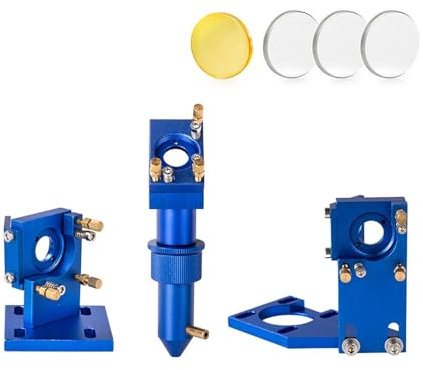 Serie Blau Golden CO2 Laser Kopf Set mit Linse Spiegel for 2030 4060 K40 Laser Gravur Schneiden Maschine(Set A2 D12 F50.8)