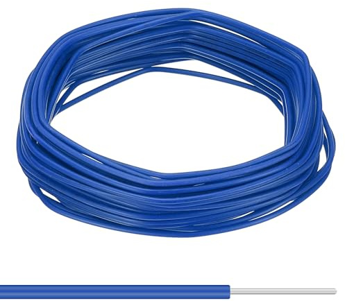 PATIKIL 24AWG Massivdraht 15m Haken-Up 1007 PVC Massivkernleitung Blau | 1 Stück, verzinnter Kupferdraht, Für Heimwerker-Schaltkreis-Computerleitung