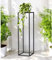 DanDiBo Pflanzenständer Metall Schwarz Eckig 100 cm 96589 Beistelltisch Hoch Blumenhocker Blumenständer Design Modern