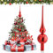 Hukermoon Weihnachtsbaumspitze Glas Matt, 26 cm Christbaumspitze, Weihnachtsbaum Stern Spitze, Christbaumschmuck Spitze, Christmas Tree Topper, Weihnachtsdeko Baumspitze, Tannenbaumspitze (Rot)