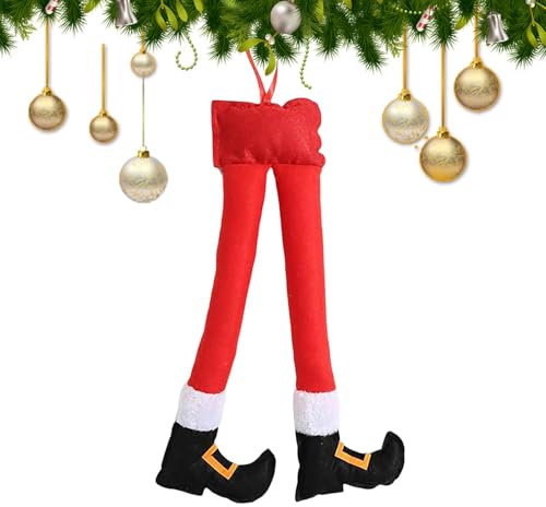 Ciondolo a forma di gamba del tronco 'auto, con gambe di Babbo Natale, decorazione natalizia per auto, costume per albero di Natale, , porta