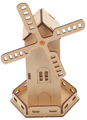 LALAFINA Solarspielzeug-bausatz Für Junge Mädchen DIY-windmühle Montage Spielzeug Mit Solar Power Holz Material Wissenschaftliche Experimentierprojekte Für Jungen Und Mädchen