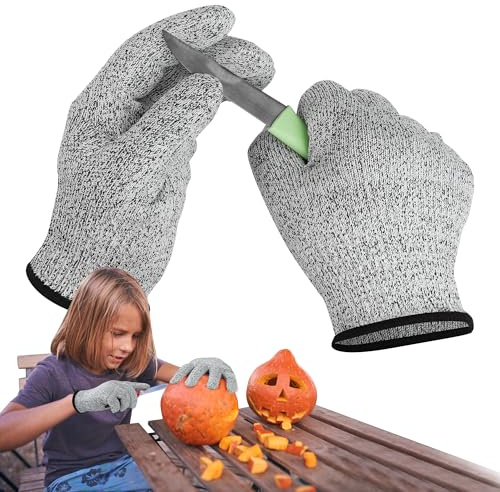 Chumix Level 5 Schnittschutzhandschuhe Kinder 9–13 Jahre | Schnittfeste Handschuhe Größe S, Speziell für Größere Kinderhände Entwickelt, Schnitzhandschuhe für Kinder, für Küche, Garten & Basteln