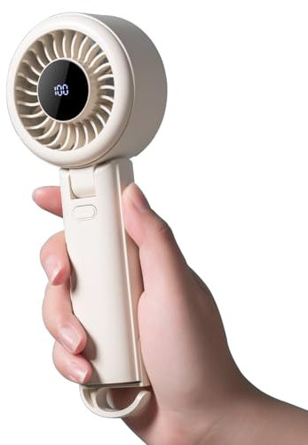 HAOHEJIA Mini ventilateur portatif - Batterie rechargeable - 13 h - Autonomie maximale : 4000 mAh - Pliable - 5 vitesses - Ultra silencieux - 6000 tr/min - Haute vitesse