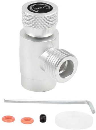 CO2 Adapter Zylinder, Silver CO2 Nachfüll Aquarium Regler, Selbst Gemachter Bierfassregler TR21.4 bis W21.8 für Soda Hersteller Maschine