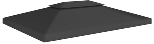Maison & Jardin, Meubles-2 Niveaux Pavillon Couverture 310 g/m 4x3m Noir