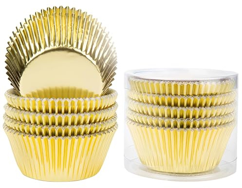 Quality Baking Foil Cupcake Liners, 500 Pcs Set with Colors, with Gold, Rose Gold, Silver, Red, Blue, Food-Safe, for Muffin Baking, Cupcake, Air Fryer