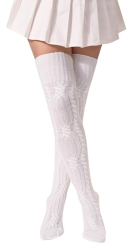 FGFD&OU Kniestrümpfe Damen Thermosocken Strick Strümpfe Overknee Socken Weihnachtssocken für Frauen