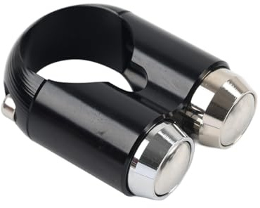 SIKUAI Interrupteur de clignotant de guidon de moto 25 mm 1 (2 boutons) en acier inoxydable noir pour Universel