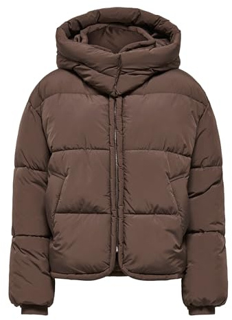 ONLY Damen Daunenjacke Grau L | Langarm, Casual, Bei max. 30 grad im schongang waschen