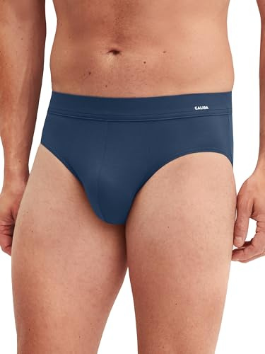 CALIDA Balanced Day Slip, Unterhose Herren, temperaturausgleichend, atmungaktiv, leichte und extrafeine Qualität Dark Denim 52-54