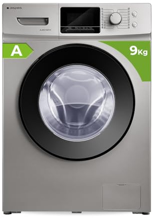Aspes Lavadora 9 Kg Carga Frontal, Inox, AL9401AIDVX. 1400 rpm, Motor Inverter, 16 Programas, Eco-logic System, Tambor de Acero Inoxidable, Clase de Eficiencia Energética A