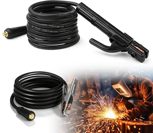 VETOLAKA 16 mm², 2,8 m + 1,2 m, supporto per elettrodi di saldatura con cavo e morsetto di messa a terra con cavo, supporto per elettrodi di saldatura da 200 A, per saldatrice elettrica domestica da