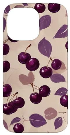 Purple Cherry Pattern Case for iPhone 14 Pro Max