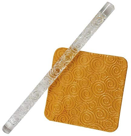 Acrilico Trasparente Rilievo Dough Rolling Pin, Antiaderente Rilievo Cottura Al Forno Bastone, Rullo per Zucchero Ripieno Cupcake Torta Zucchero Pasta Roller Decorazione Pasticceria Craft Strumento