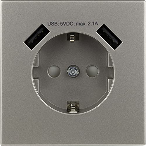 REV Futura USB Steckdose (USB: max. 2,1A, 5VDC, 10,5W), platin