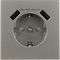 REV Futura USB Steckdose (USB: max. 2,1A, 5VDC, 10,5W), platin