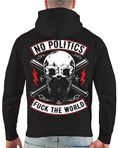 Männer und Herren Kapuzenpullover No Politics Fuck The World Größe S - 4XL