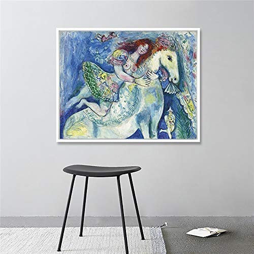 Annick Goutal Leinwand Malerei Wandkunst Abstrakte Zirkustänzerin Von Marc Chagall Berühmte Reproduktion Drucke Aquarell Poster Für Wohnzimmer Wohnkultur (Kein Rahmen,80 x 120 cm)