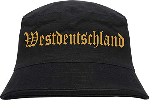 sostex Westdeutschland Fischerhut - Druckfarbe Gold - Bucket Hat L/XL Schwarz