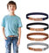 4 Stück Jungen Mädchen Elastischer Gürtel - Verstellbarer Schnallengürtel mit Leder für Kinder von 3-15 Jahren (Marineblau/Schwarz/Braun/Grau)
