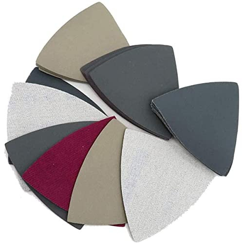 10Pcs 90mm Triangle Sandpaper Dry or Wet Hook and Loop Sandpaper Polished Sanding 400 Grit