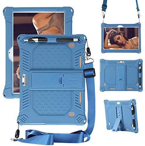 Nother Coque pour Pritom Tronpad M10 10 Pouce, Silicone Antichoc Léger Housse de Protection avec Support Stand pour Pritom Tronpad M10 10 Pouce Tablet/VUCATIMES N10 10-Pouce, Bleu foncé