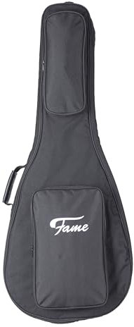 Fame Gigbag für Semi Hollow E-Gitarren, Gepolstert, Halsbefestigung, 2 Zubehörfächer, Rucksackgarnitur, Wetterfest, Ideal für Unterricht und Jam Sessions