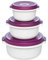 Micro Family - Juego de 3 ollas para microondas, color morado EMSA