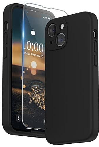 SURPHY Liquid Silicone Case for iPhone 13 mini Case, Individual Protection for Each Lens Shockproof Rubber Full Body Thickened Design for iPhone 13 mini 5.4 inch 2021, Black