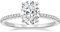 Zakk Damen Ringe Silber 925 Verlobungsringe Solitärring 3CT Oval Zirkonia Versprechen Ring Eheringe Trauringe Rosegold Gold (Silber,53 (16.9))